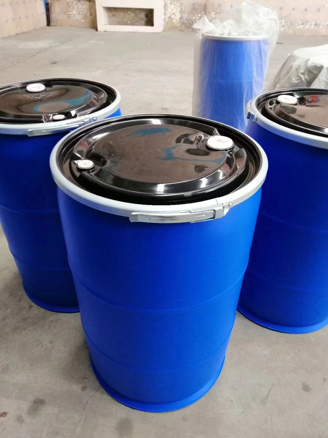 塑料桶 200升开口双环桶 200公斤抱箍双环塑料桶